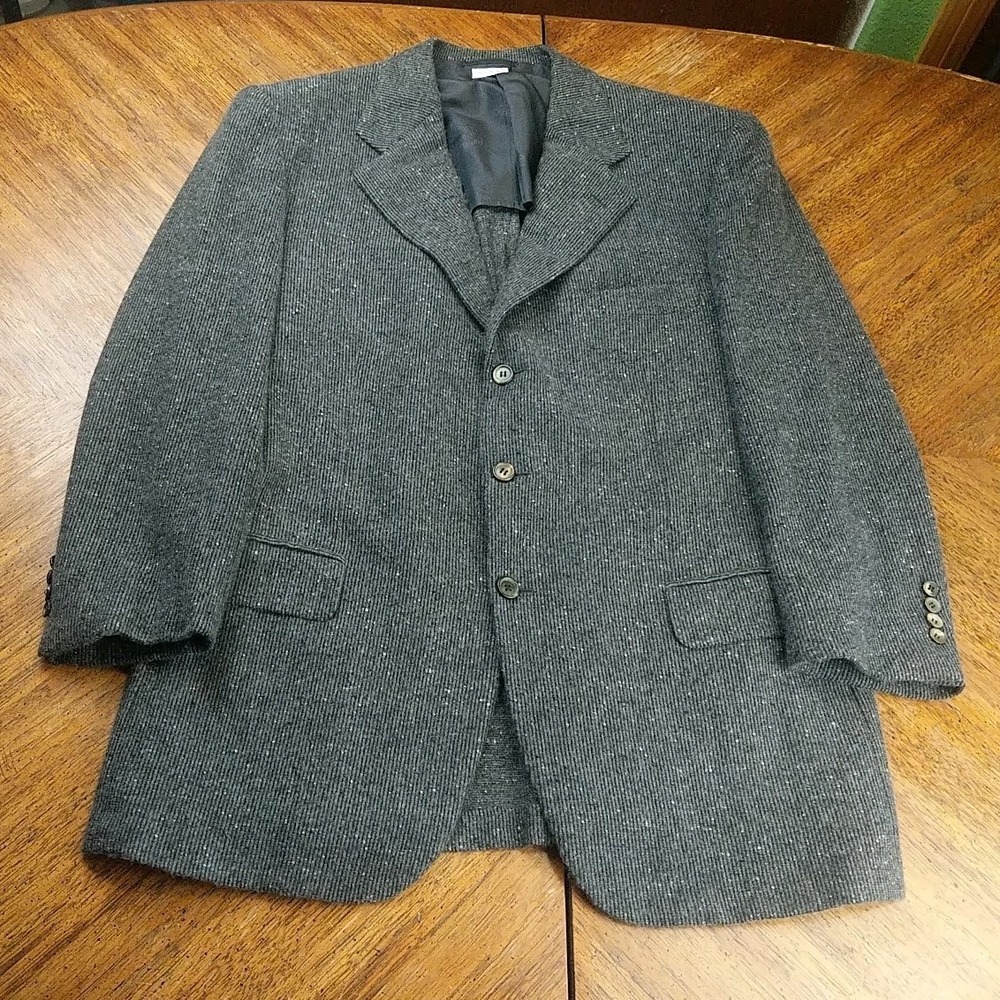 Brioni Suit Coat Size 42R Italian 100% Cashmere Grey Textured 3 Button Blazer